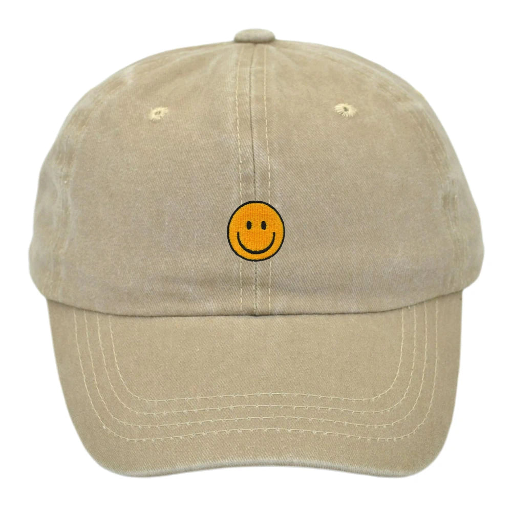Embroidered caps with Smiley